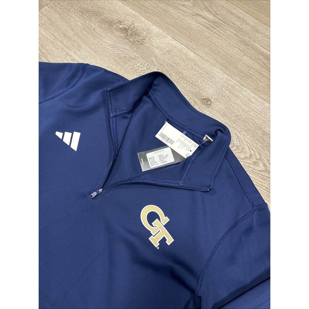 Adidas Georgia Tech GT Team/Player Issued Quarter Zip Navy Men M NCAA Sample